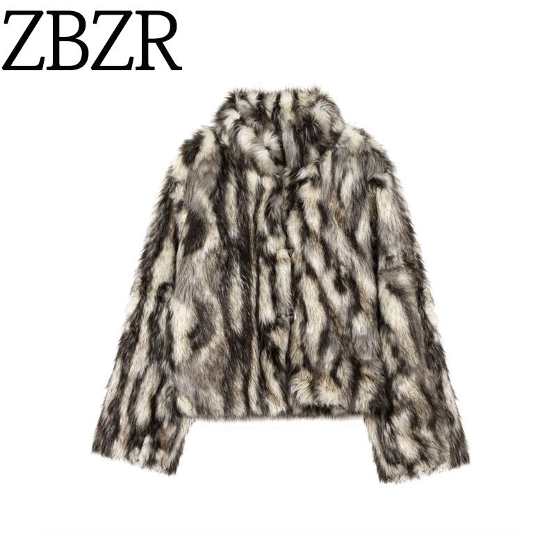 Za Autumn and Winter New Arrivals Women's Clothing Zr European and American Style Fashionable Faux Fur Effect Coat 4360041