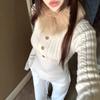 Korean Slim-fit Twist Half-open Neck Red Sweater Women's Autumn and Winter New Simple Knitted Sweater