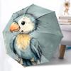 1pc Parrotlet Feathered Automatic Open/Close Umbrella, Portable Folding Umbrella, Compact Travel Umbrella For153