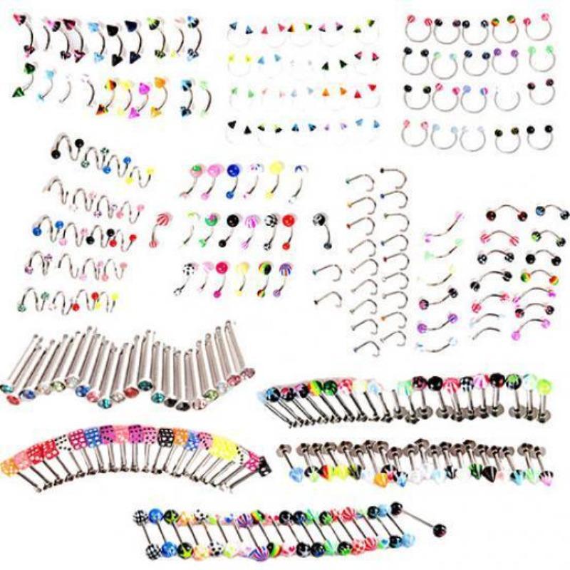 Ball Cone Dice Rhinestone Eyebrow Lip Tongue Nose Navel Belly Button Rings