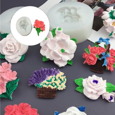 Flower Bouquet Soap Mould Heat Resistant Easy Demolding for Making Candle Soap Chocolate Fondant Wedding Decoration