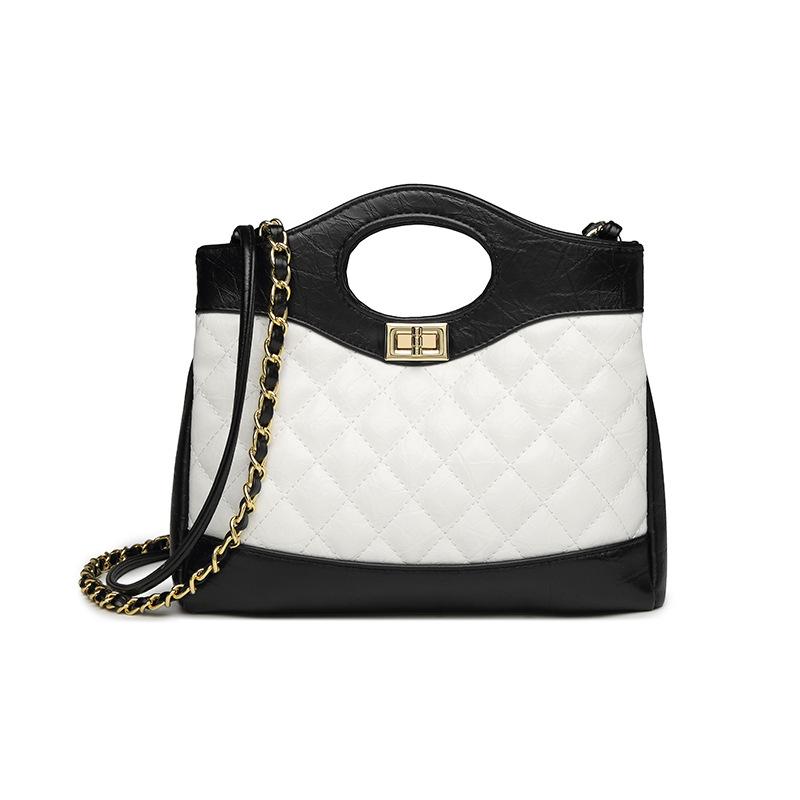 Stylová kostkovaná řetízková kabelka přes rameno Crossbody Taška do práce Vše v jednom Taška přes rameno Dámská taška