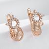 Kinel Luxury Cute Cat Earrings For Girls 585 Rose Gold Color Natural Zircon Accessories Children Baby Xmas Gifts Animal Jewelry