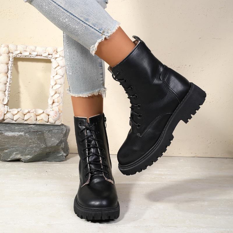 Femalenew Autumn Winter Hot-Selling British Style Thick-Soled Slim Short Boots Black Boots Versatile Ankle Boots