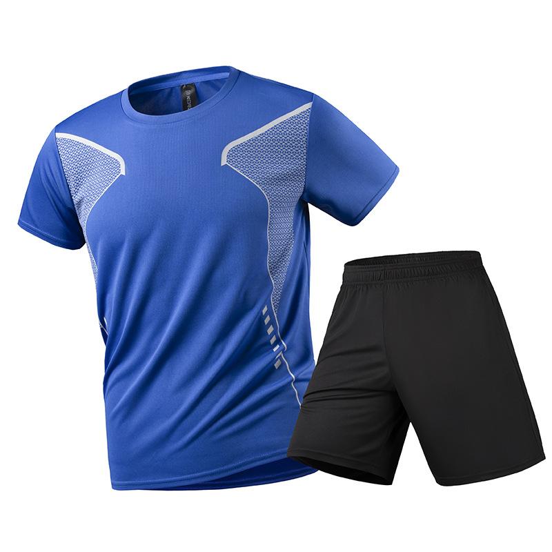 Summer Tracksuit Men Sports Suit Running Fitness Two -Piece Set
