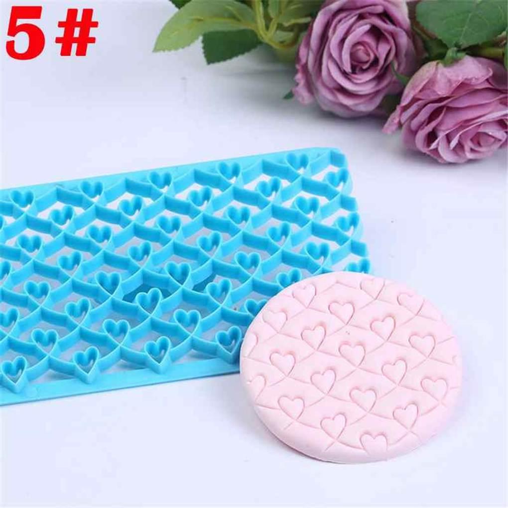 Cake Fondant Embosser Cutter Icing Cupcake Embossing Mold Mould Pastry Tool