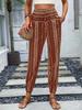Frühling/Sommer Damen Böhmischer Ethno-Print Locker Schlankmachend Drapierte Elastische Taille Aufgeschlagene Lässige Hose