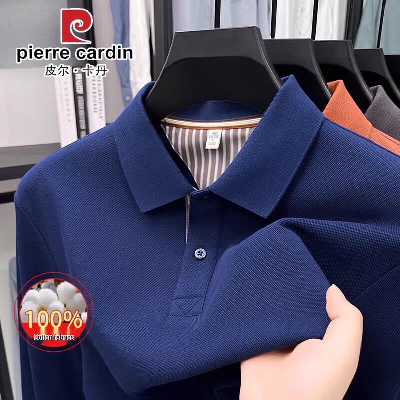 

Pierre Cardin Men s 100% Cotton Long-Sleeve Polo T-Shirt L