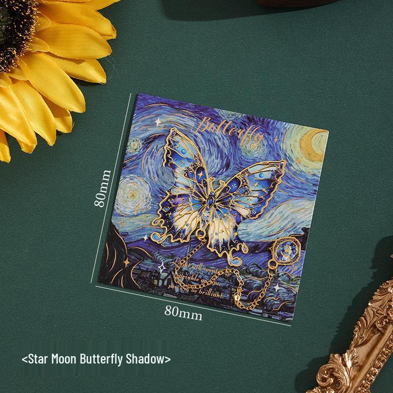Ji Lv Yu Jian Butterfly Oil Painting Bookmark - Retro Irregular Student Reading Clip