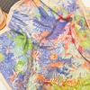 Double-sided Two-color Silk Wool Printed Silk Scarf Women's Tropical Jungle Silk Wool Scarf Light Luxury High-end Versatile Shawl