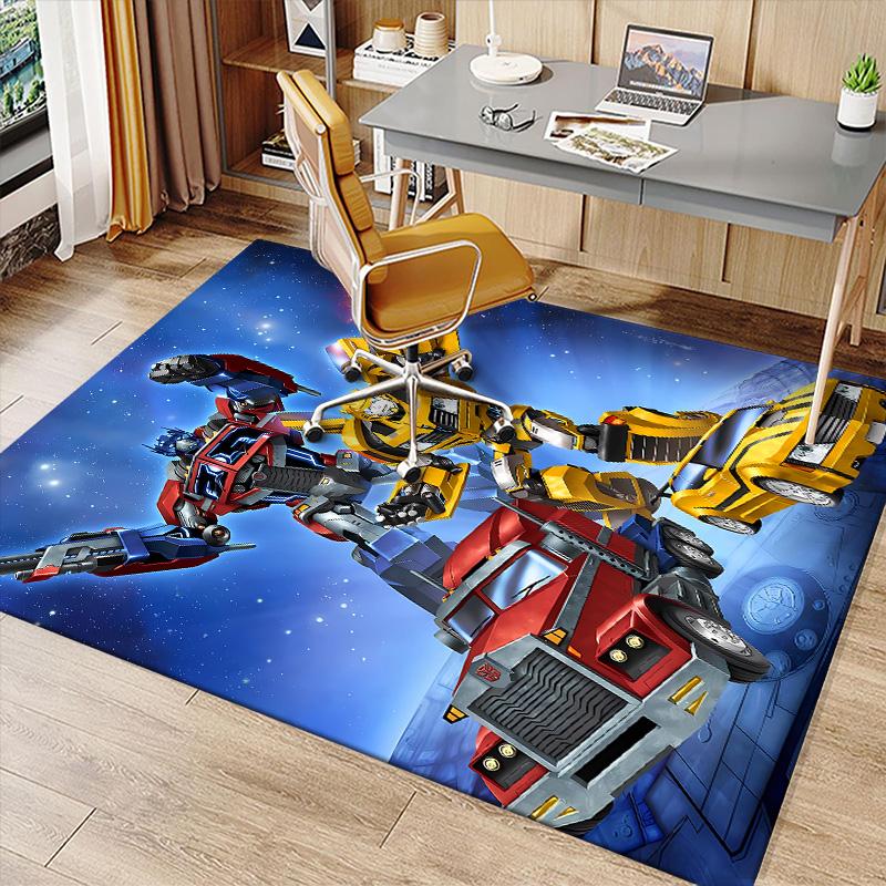 Bumblebee and Optimus Prime Printed Absorbent Washable Carpet, Non-Slip Bathroom Mats, Kitchen Rugs, Yoga Mat,Living Room Entrance, Camping Picnic Rug