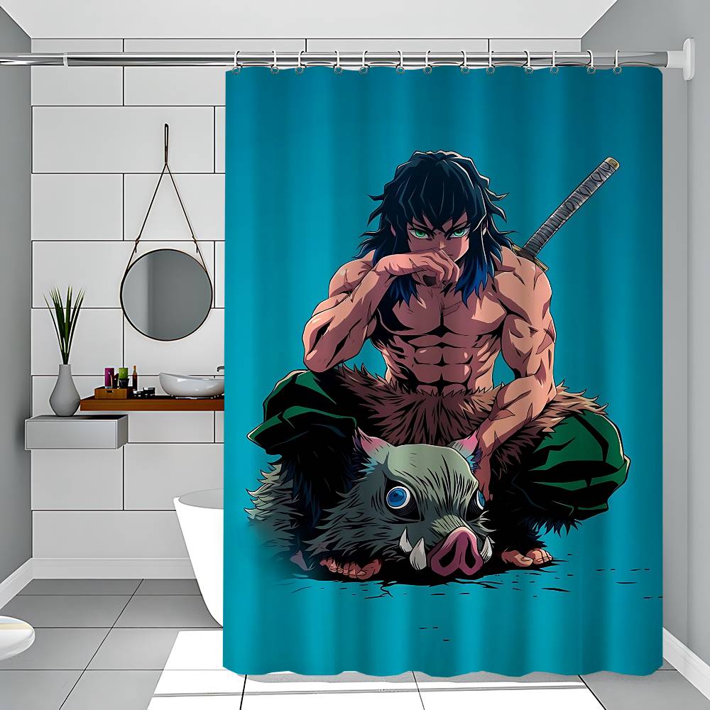 

Inosuke Hashibira Shower Curtain - Water-Repellent And Leak-Resistant, Mold And Mildew Resistant For 90x180 cm