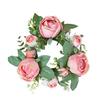 Artificial Rose Flower Candle Wreath Valentine's Day Candle Stand Rings for Pillars Wine Bottle Wedding Decoration