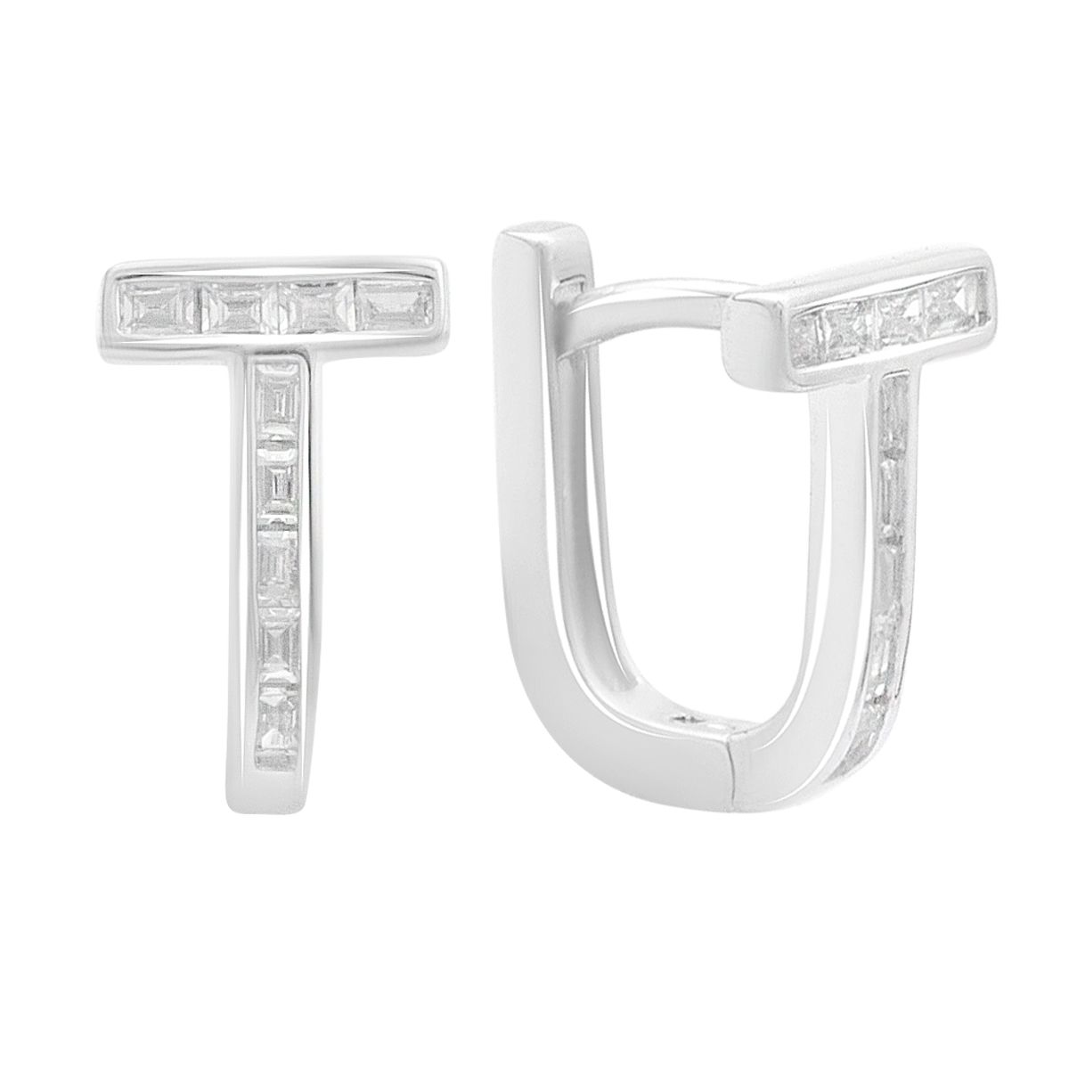 

Silver earrings with cubic zirkonia (2192893) білий