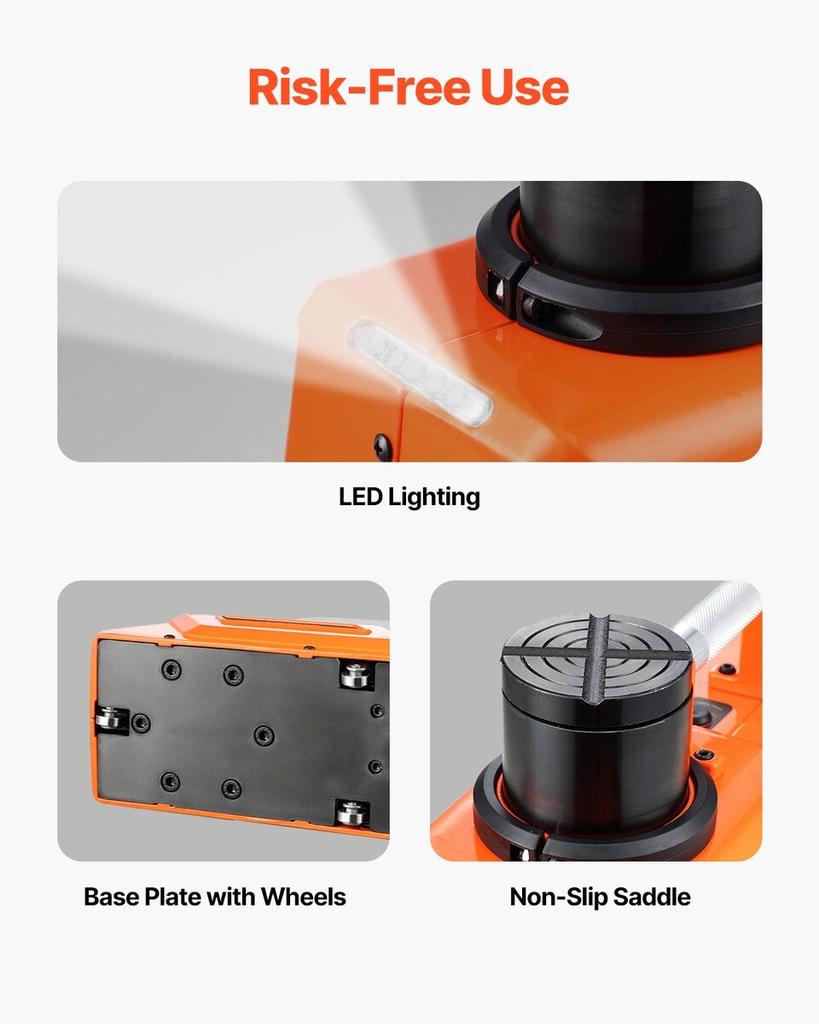 Electric Car Jack 15 Tons /33000 Lbs Portable Jack Kit with LED Light