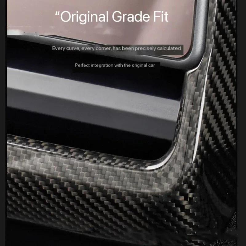 Real Carbon Fiber Rear Air Conditioning Vent Protective Cover For Tesla Model 3 Highland 2024 New Model3 Interior Accessories