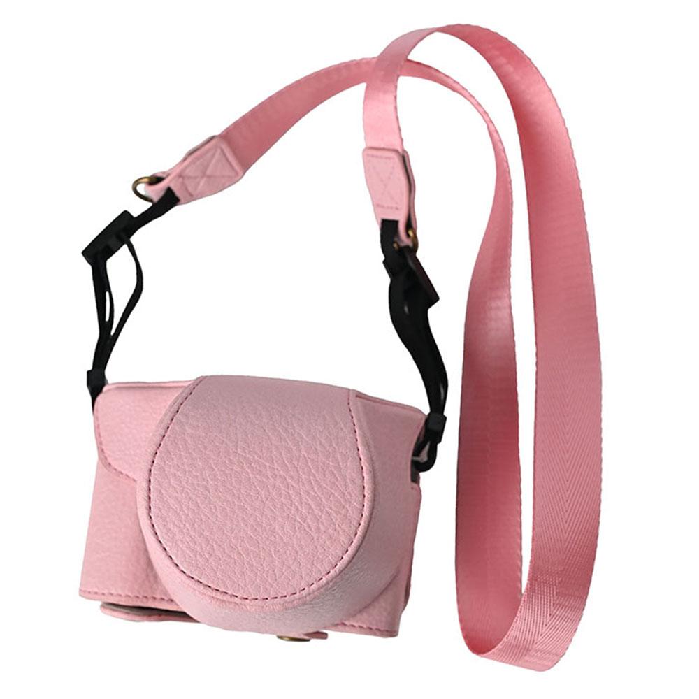 For Fujifilm X-M5 Protective Cover Litchi Textured PU Leather Camera Case with Shoulder Strap