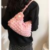 Bubble Flower Handheld Cylinder Bag - 2025 New Japanese & Korean Style Women's Girly Texture Shoulder & Handheld Bento Shopping Bag