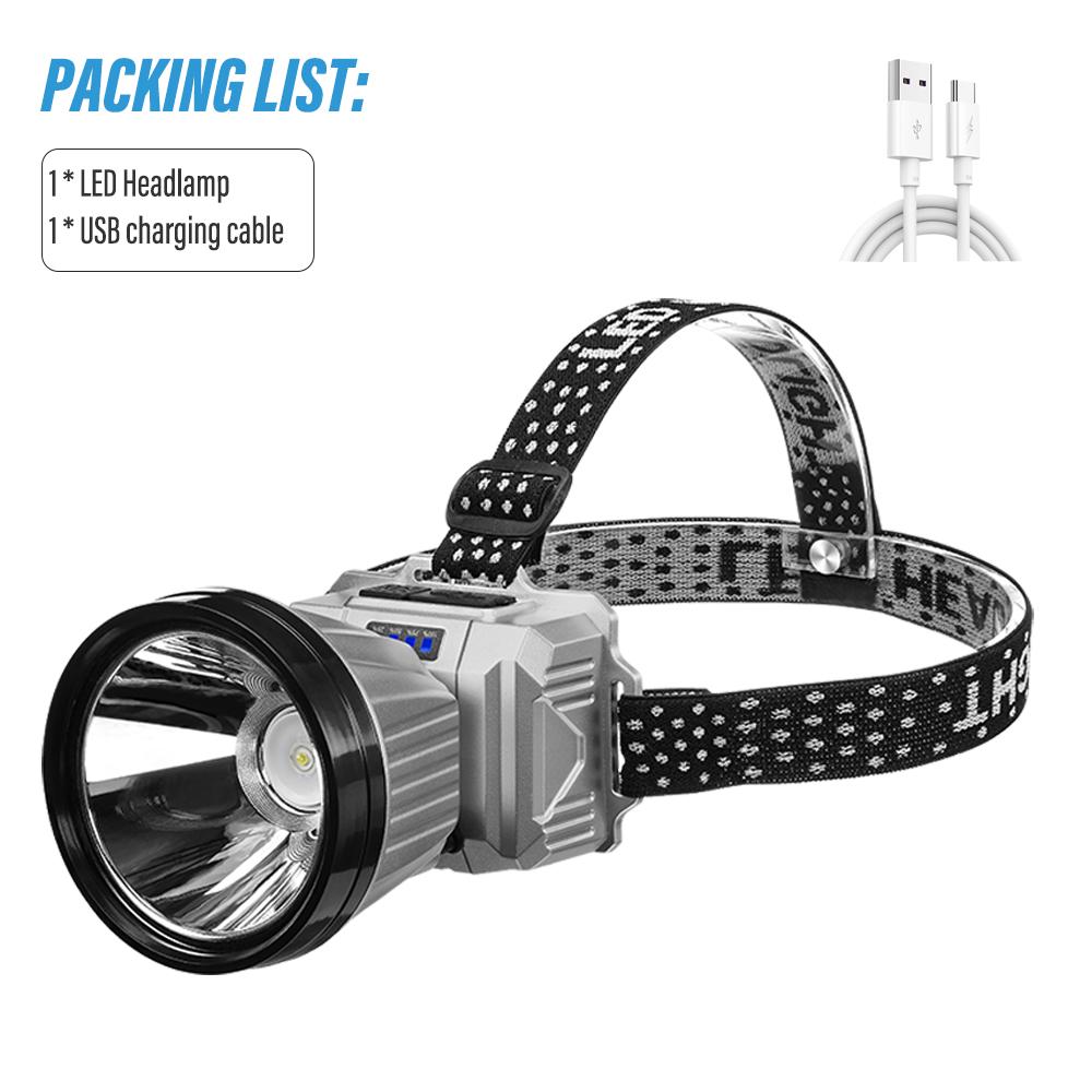 Super bright LED fishing headlamp, Rechargeable headlamp,Long lasting, With intelligen,Suitable for adventure,Outdoor, Hiking