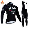 Winter Thermal Fleece Cycling Clothes Long Sleeve 2026 UAE Men Cycling Jersey Set Outdoor Riding Bike MTB Clothing Ropa Ciclismo