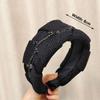 Knitted Fabric Wide Headband Wide Width Rhinestone Headband Stylish Retro Hair Hoop  Daily Wear