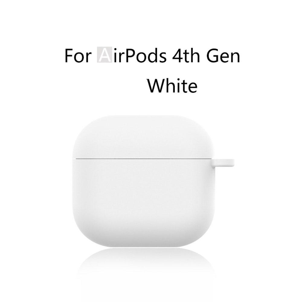 Voor Apple AirPods 4 Nieuwe Hoes Vloeibare Siliconen Oortelefoon Beschermhoes voor Airpods 4e Generatie Draadloze Bluetooth Cover For AirPods 4 wit