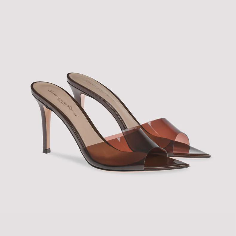 Women's Nude Transparent Stiletto Slippers - Comfortable, Open-Toe High Heels for Outdoor Wear