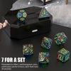 7 Pcs LED Light Electronic Dices with Charging Box Rechargable Glowing Polyhedral Dices Table Game Dices Durable