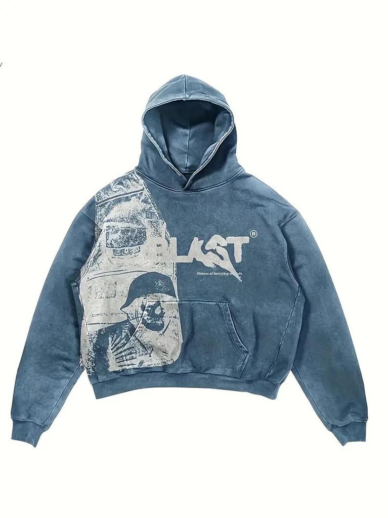 Y2K Street Hoodie Lässiger Pullover Jacke mit Buchstabenaufdruck Trend Wächter