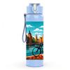 1PC City River Landscape Painting 750ml Color Plastic Sports Water Bottle Leakproof Flip Straw Lid Suitable for Sports Office Home Use