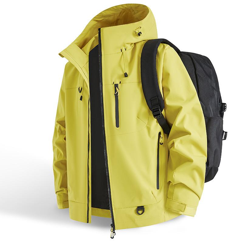 New Windbreaker Three-proof Outdoor Mountaineering Jacket Jacket Men and Women Loose Casual Hooded Jacket Couple