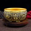Brass Treasure Bowl Incense Burner - Eight Treasures Wealth-Attracting Home Decor Chinese Craft