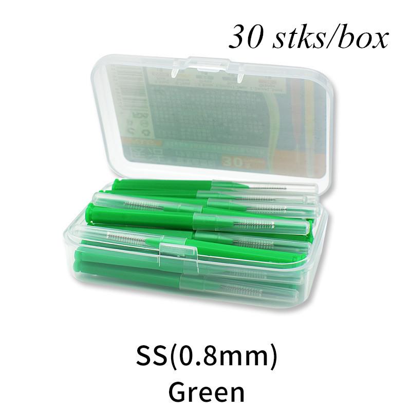 30 pièces/boîte soins dentaires dents orthodontiques I Type brosse à cheveux doux nettoyage brosse interdentaire
