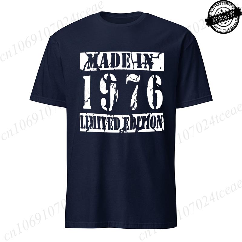 Made In 1976 Limited Mens TShirt 50th Birthday Print TShirt Casual Short Sleeve Tees Birthday Gift for 50th Party Male Shirts