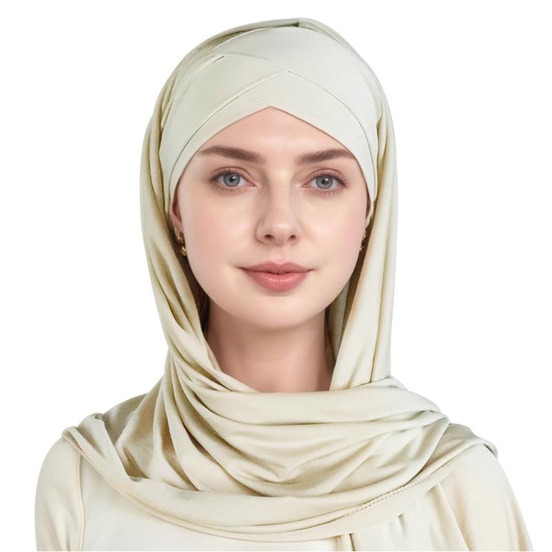Fashion Scarf Solid Color Women's Headscarf Accessory Comfortable Stretchable Fabric For Outdoor Travel