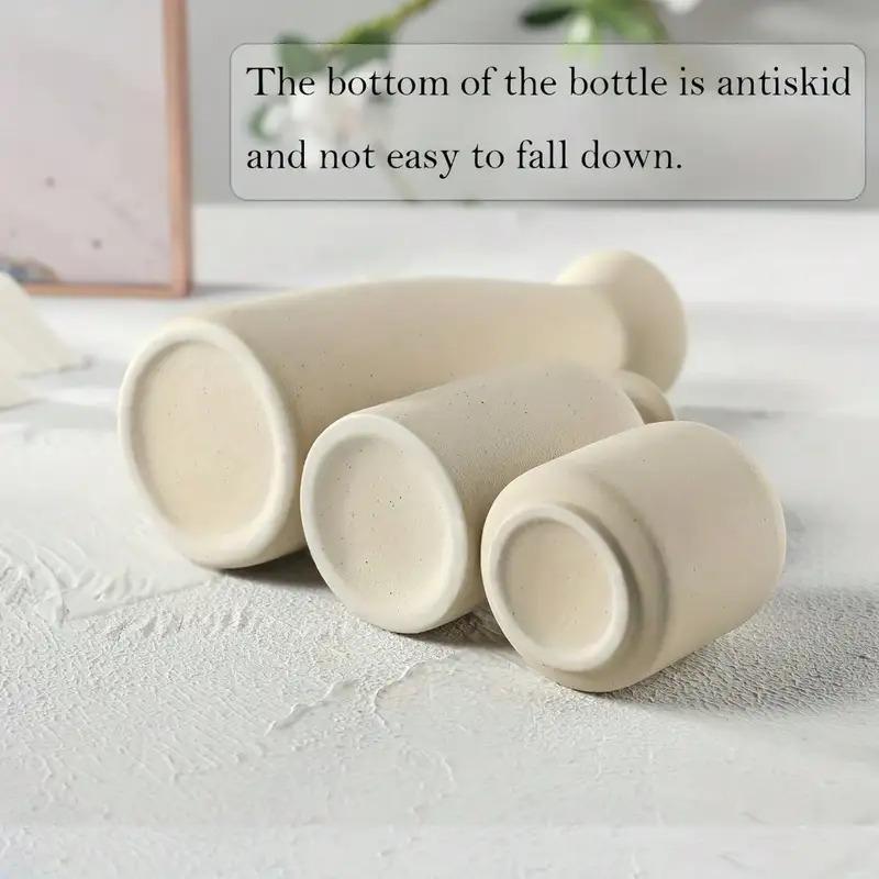 Set of Three Bohemian Ceramic Vases for Home Decor Living Room Bookshelf Dining Table Decorative Accessories