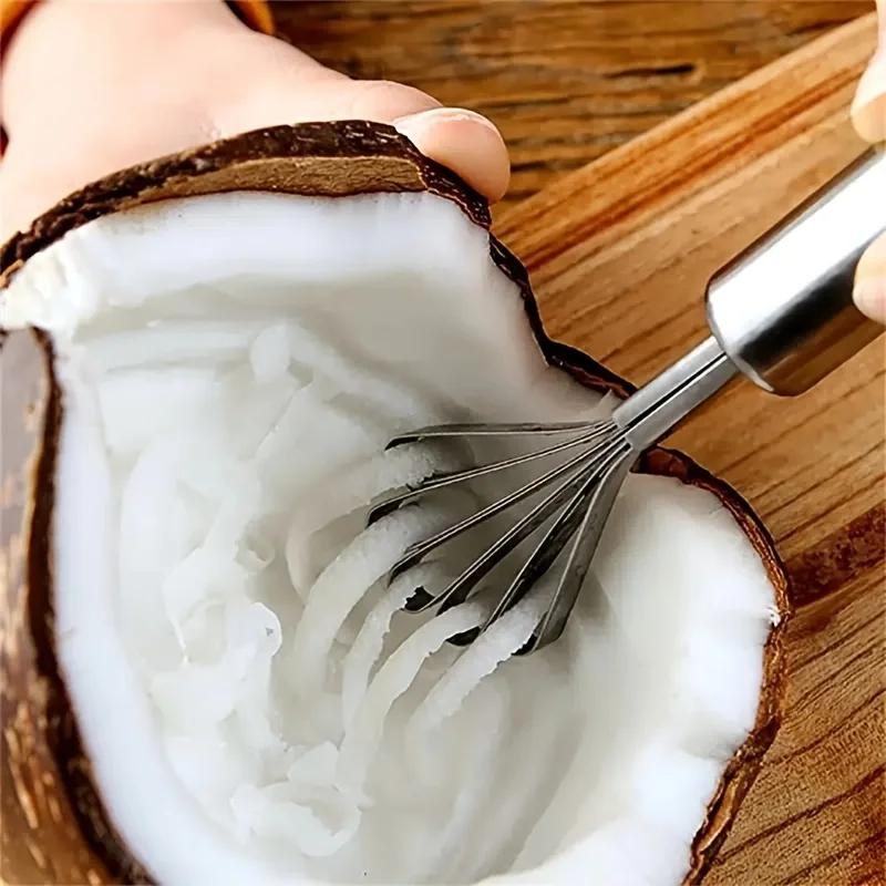Coconut Meat Scraper Stainless Steel Coconut Planer Coconut Meat Planer Eating Coconut Meat Artifact Fish Scale Planer