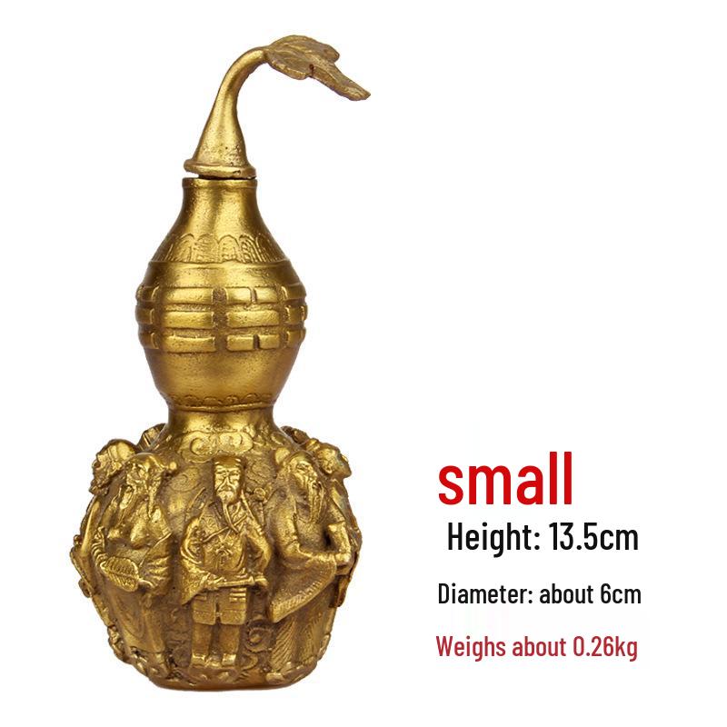 Chinese Brass Eight Immortals Calabash with Openable Lid