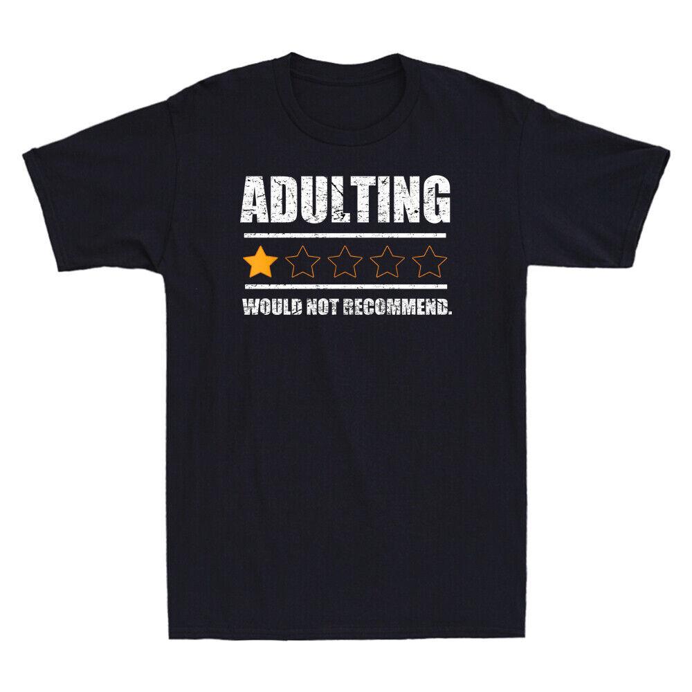 Adulting Sucks Would Not Recomunisexd Funny Rating Stars Vintage Unisexs TShirt Tee S