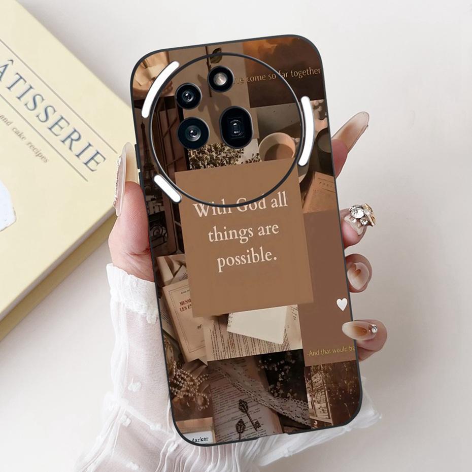 Fashion Painting Phone Case For Nothing Phone (3a) Pro Black Silicone Soft Cover For Nothing Phone3a 3a Pro Cases Bumpers