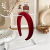 Vintage Red Womens Headband Woolen Velvet Hair Band Headwear Girl Wide Side Sponge Hair Hoop Christmas New Year Hair Accessories