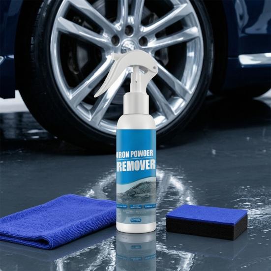 100ml Automotive Rust Remover Spray, Car Rust Removal Spray, Iron Powder Remover, Fast-Acting Iron Rusts Cleaner for Wheels, Rims, Metal, Safe On Most