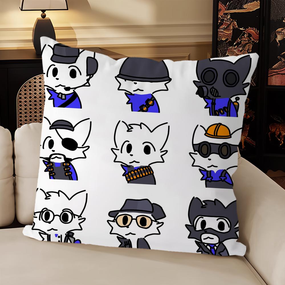Boykisser Silly Cat Cute Pillow Case Sofa Living Room Bedroom Headboard Backrest Cushion Square Cushion Nap Time