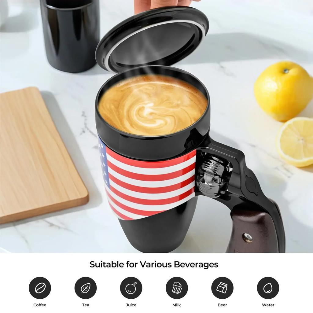 Creative Revolver Handle Mug USA Flag Coffee Cup Personalized Decorations for Tea Coffee Milk Cup Birthday Gift Father Gift