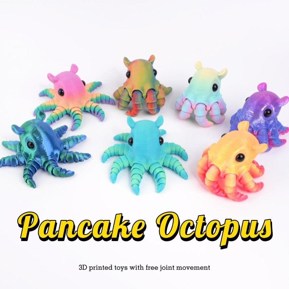 PLA Plastic 3D Printed Octopus Model Multi-jointed 7 Colors Animal Simulation Model Movable Octopus Desktop Ornaments Children's