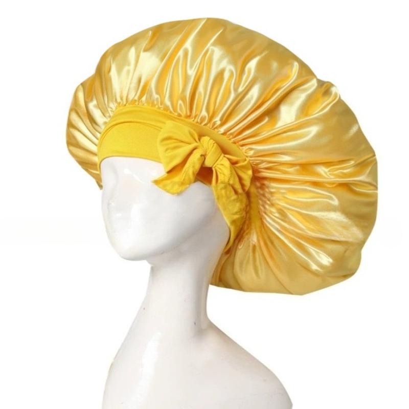 Satin Bonnet Silk Bonnet Adjustable Bonne for Sleeping Hair Bonnet with Tie Band Bonnets for Women Men Hair Wrap