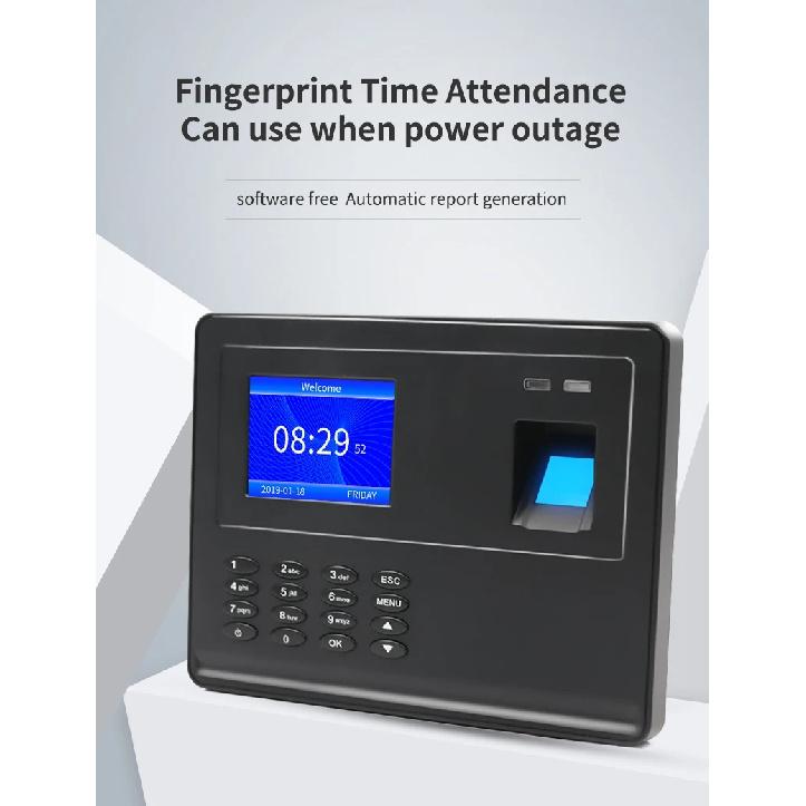 Integrierter Akku 2,8 Zoll Eingebauter Akku Farbdisplay, Softwarefreier Fingerabdruck-Anwesenheitsautomat Mitarbeiter-Anwesenheitssystem