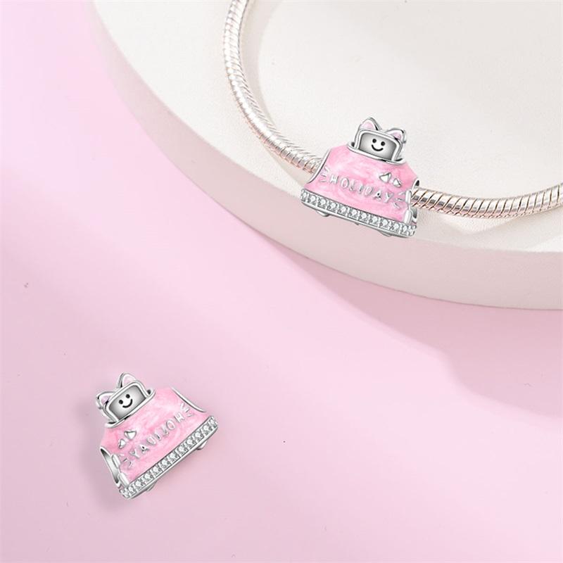 Charms Copper Casual Bag Travel Theme Series Beaded For 3Mm Original Bracelet Necklace Women Luxury Fine Jewelry Gift