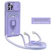 Suitable for Infinix Note 40 Pro, HOT 50, POVA 6 - Push-Window Card Slot Phone Case with Lanyard Holder.