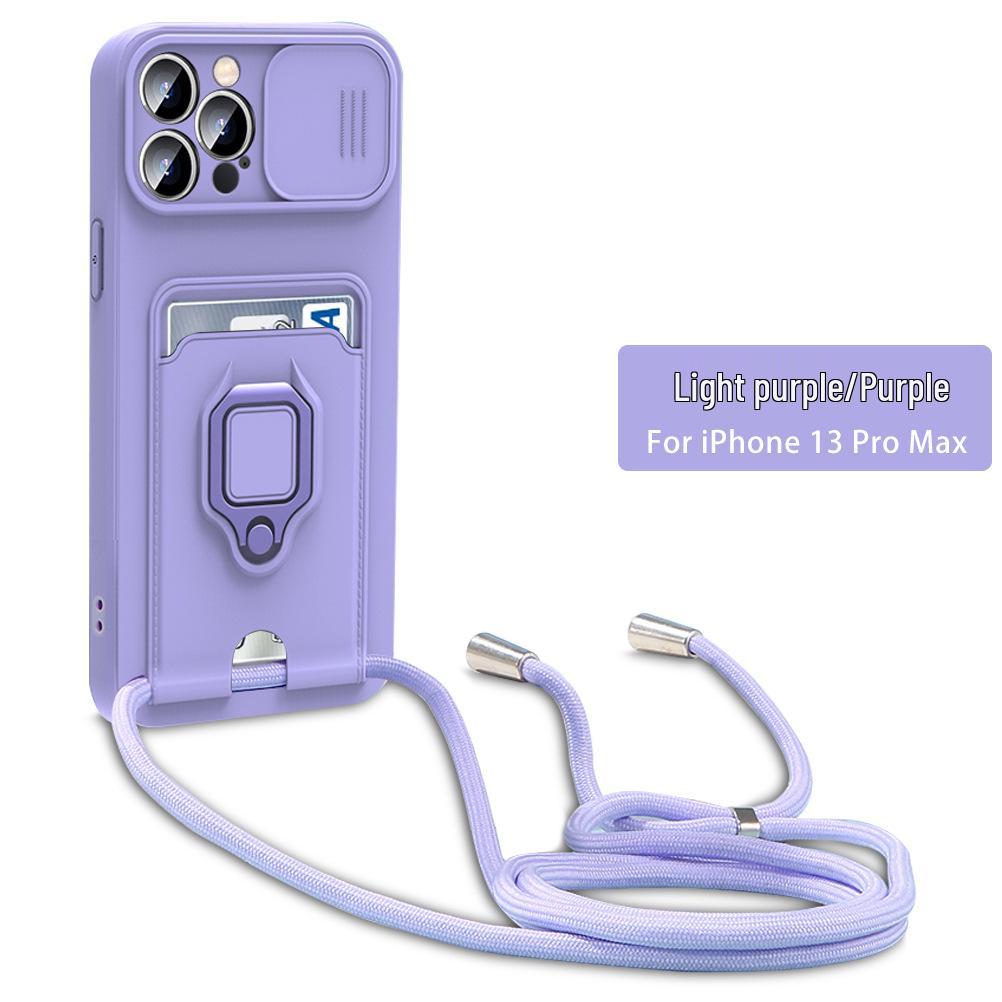 Suitable for Infinix Note 40 Pro, HOT 50, POVA 6 - Push-Window Card Slot Phone Case with Lanyard Holder.